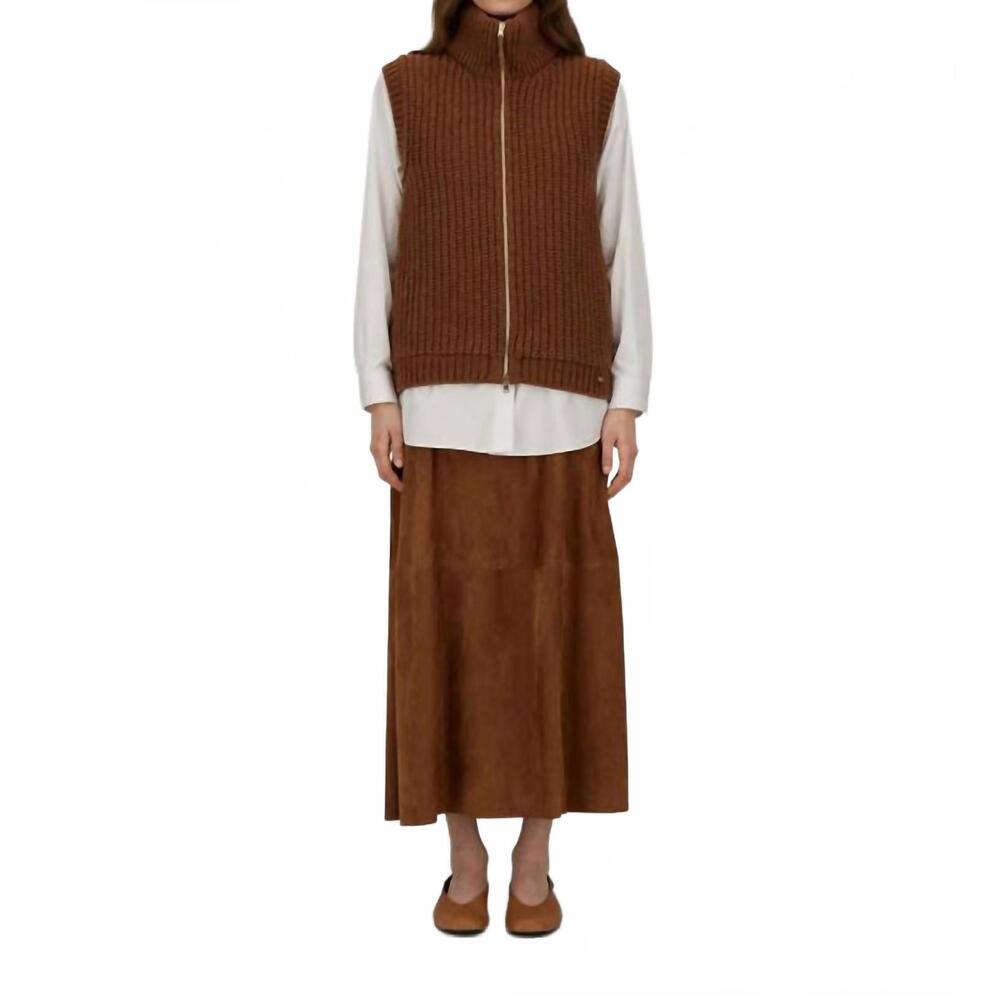 NEW HERNO wool vest in carmello